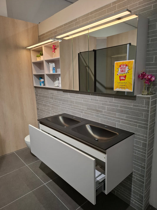 Badkamermeubel 120cm + Spiegelkast