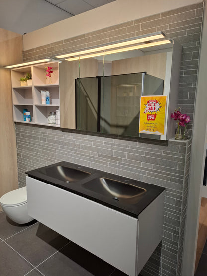 Badkamermeubel 120cm + Spiegelkast