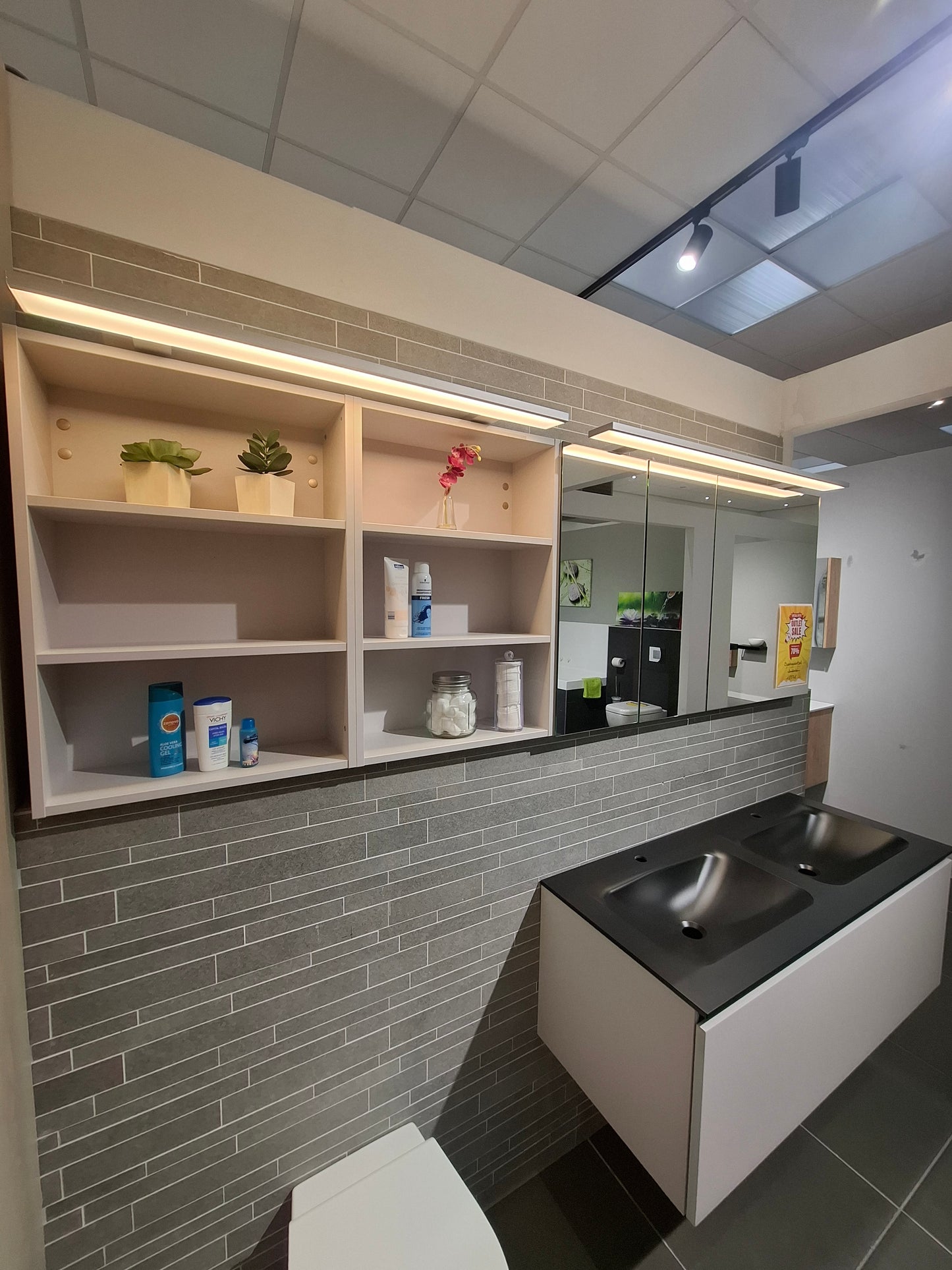 Badkamermeubel 120cm + Spiegelkast